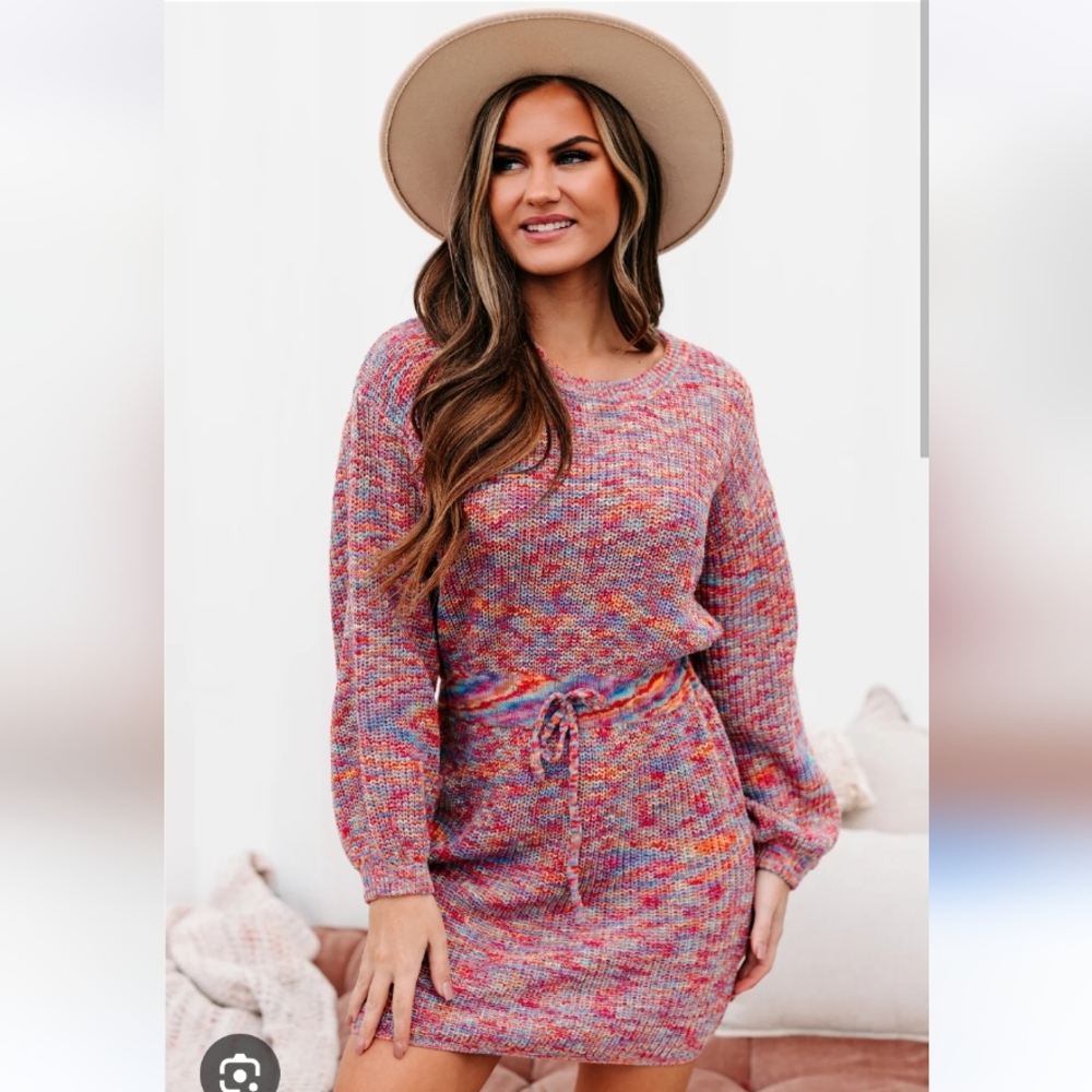NanaMacs Multicolor Knit Sweater Dress